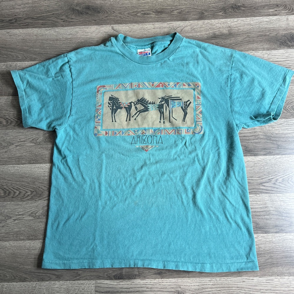 VTG Arizona Vacation T Shirt Fits Medium‎ South West Native American Horses USA